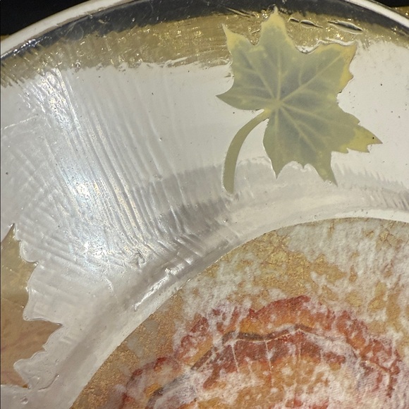 Thanksgiving Turkey Decorative Plate with Autumn Leaves-Fall Autumn decor - Picture 3 of 5